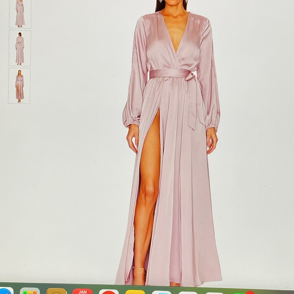 Michael Costello X Revolve Eric Gown Blk Satin size M - Picture 4 of 8